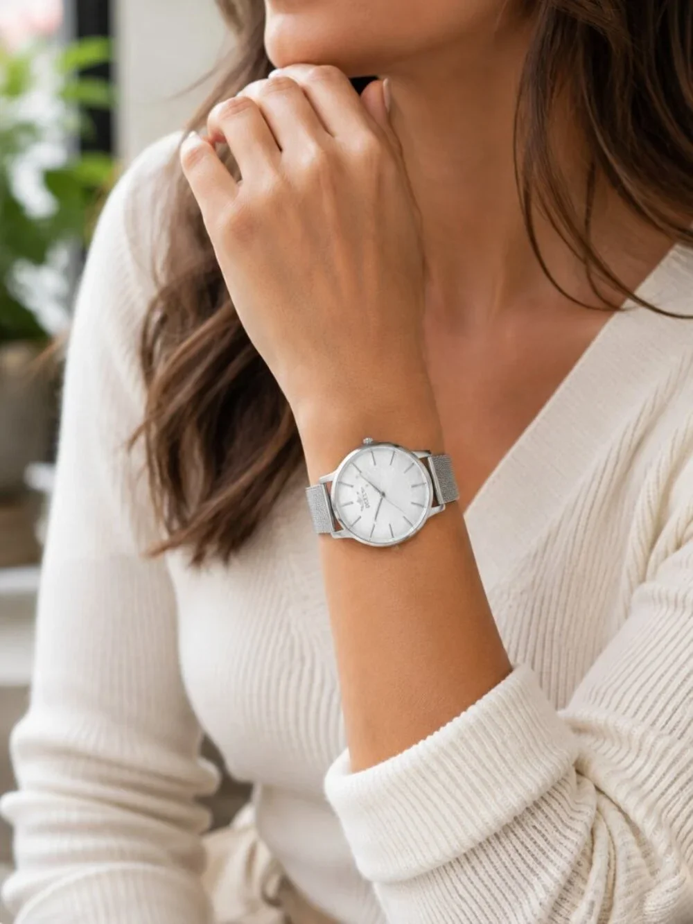 IInvicta Wildflower Maylen 48972 Silver Mesh Watch 38mm Unisex NIB
